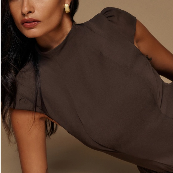 Reformaiton Maven Midi Dress - Mole Cafe Chocolate - Picture 4 of 12